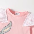 Looney Tunes Toddler Girl Ruffled Design Long-sleeve Pink Cotton Dress Pink