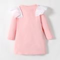 Looney Tunes Toddler Girl Ruffled Design Long-sleeve Pink Cotton Dress Pink