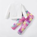 Barbie 2pcs Toddler Girl Character Print Long-sleeve Cototn Tee and Gradient Color Pants Set White image 5