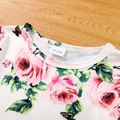 3pcs Toddler Girl Sweet Ripped Denim Jeans & Floral Print Tee and Headband Set Pink image 5
