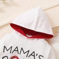 2pcs Toddler Boy Trendy Valentine's Day Letter Print Hoodie Sweatshirt and Pants Set White image 5