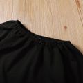 3pcs Toddler Girl Ripped Denim Jeans and Off Shoulder Blouse& Headband Set Black image 4