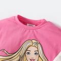 Barbie 2pcs Toddler Girl Ruffled Cotton Sweatshirt and Flared Denim Jeans Set Hot Pink image 4