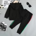 Soccer Cup 2pcs Toddler Boy Trendy Colorblock Hoodie Sweatshirt and Pants Set Green image 4