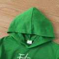 2pcs Toddler Boy Trendy Ripped Denim Jeans and Faux-two Hoodie Sweatshirt Set Green image 3