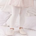 Baby Multi Color Solid Ribbed Tights Leggings White image 2