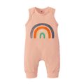 Rainbow Print Sleeveless Baby Jumpsuit Light Pink image 1