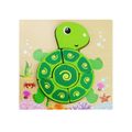 3D Wooden Puzzle Jigsaw Toys For Children Wood 3d Cartoon Animal Puzzles Intelligence Kids Early Educational Toys Green