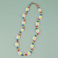 3-pack Daisy Beaded Necklace and Bracelet Rings Jewelry Set for Girls Multi-color