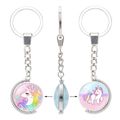 Time Gemstone Double-sided Rotating Alloy Unicorn Keychain Jewelry for Girls Color-C image 1