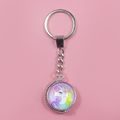 Time Gemstone Double-sided Rotating Alloy Unicorn Keychain Jewelry for Girls Color-C image 2