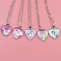 Einhorn Halskette Herz Anhänger Schmuck für Mädchen Hell rosa image 4