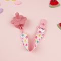 2-pack Print Baby Pacifier Clips Pacifier Chain and Anti-drop Baby Bottle Chain for Baby Boys and Girls Pink