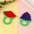 Baby Teether Toys Silicone Teething Toys Fruit Shape Infant Soothing Teether Toy for Sensory Exploration and Teething Relief Purple