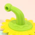 Silicone Baby Shampoo Massage Brush Sunflower Shape Scalp Hair Body Cleaning Brush Yellow