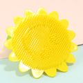 Silicone Baby Shampoo Massage Brush Sunflower Shape Scalp Hair Body Cleaning Brush Yellow