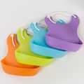Adjustable Soft Baby Bibs with Food Catcher Pocket Durable and Easy to Wash Green image 2