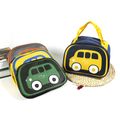 Cartoon Car Kids Insulated Lunch Box Reusable Cooler Thermal Meal Tote for School Travel Picnic Yellow image 2