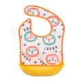 Baby Detachable Waterproof Bibs Adjustable Toddlers Feeding Bibs with Food Catcher Pocket Yellow