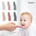 Escova de dentes de dedo de bebê de 6 pacotes escova de dentes de silicone macio para bebês treinando dentição massageador de limpeza oral Multicolorido