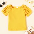 Toddler Girl Casual Solid Color Short-sleeve Tee Ginger