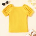 Toddler Girl Casual Solid Color Short-sleeve Tee Ginger