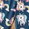 Toddler Girl Unicorn Print Elasticized Leggings Navy