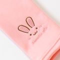 Toddler Girl Sweet Rabbit Embroidered Fleece Lined Leggings Pink image 5