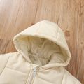 Baby Boy/Girl Solid Hooded Long-sleeve Footed Thermal Thickened Winter Jumpsuit Beige image 4