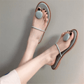 Simple Strappy Flat Slippers Light Green