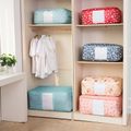 New Portable Clothes Storage Bag Fresh Printed Zipper Storage Bag Folding Closet Organizer For Pillow Quilt Blanket Quilt Pink image 3