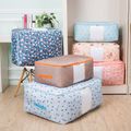 New Portable Clothes Storage Bag Fresh Printed Zipper Storage Bag Folding Closet Organizer For Pillow Quilt Blanket Quilt Pink image 2