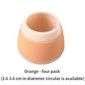 4pcs Table Chair Leg Caps Round Practical Furniture Floor Foot Cover Silicone Non Slip Protective Pad Orange