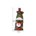 Christmas Santa Claus Deer Print Wine Bottle Cover Decor Green