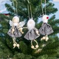 Christmas Cloth Smiley Doll Pendant Decor  Light Grey