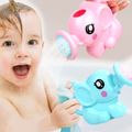 Baby Shampoo Cup Multipose ABS Plastic 1Pcs Cartoon Baby Elephant Infant Shower Supplies Pink/Blue Baby Cartoon Shower Cup Pink image 2