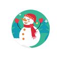 Christmas Ornament Roll Stickers Round Christmas Tags Xmas Decorative Envelope Seals Stickers for Cards Gift Envelopes Boxes White