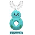Kinder-Cartoon-Donut-Zahnbürste mit 360 ° U-förmigem Silikon-Bürstenkopf, manuelle Zahnbürste, Mundreinigung, Kindertraining, Zahnreinigung blau image 1