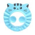bebê shampoo chapéu lavagem protetores de ouvido de lavagem de banho ajustável cap cap cabelo olho ouvido à prova d'água crianças caixa touca de banho de gato Azul image 1