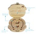 Baby Tooth Box Deciduous Teeth Keepsake Saver Boxes Wooden Kids Keepsake Container to Keep the Childhood Memory Yellow