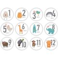 12-pack Baby Monthly Stickers Newborn Monthly Milestone Stickers Self Adhesive Baby Photography Props Background Souvenirs White