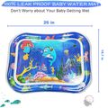 Baby Cartoon Inflatable Water Mat Baby Tummy Play Time Leak Proof Playmat Cushion with BB Sound Blue image 4