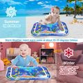 Baby Cartoon Inflatable Water Mat Baby Tummy Play Time Leak Proof Playmat Cushion with BB Sound Blue image 5