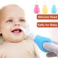 Silicone Baby Nasal Aspirator Safe Newborn Nose Cleaner Mucus Sucker Suction Snot Tweezers Blue