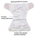 Baby Cloth Diapers Cartoon Allover Print One Size Adjustable Reusable Waterproof Diaper Nappy for Baby Girls and Boys Ginger