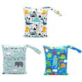 Baby Cloth Diaper Wet Dry Bag Reusable Waterproof Portable Diaper Organizer for Stroller Travel Beach Pool Outdoor Mint Green image 1