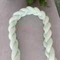 Soft Knit Knot Long Strip Baby Bed Bumper Protector (80") Mint Green