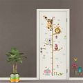 Cartoon Animals Lion Monkey Owl Elephant Height Measure Wall Sticker For Kids Rooms Growth Wall Art Multi-color