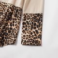Stylish Leopard Color Matching Long Sleeve for Mom and Me Brown