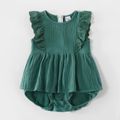 Mosaic Mommy and Me 100% Cotton Ruffle Tank Dresses Green